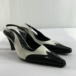 Franco Sarto Black and White Heels
